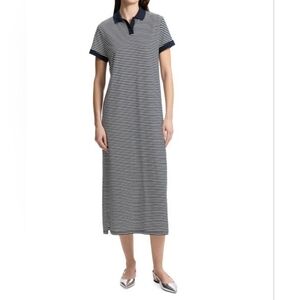 Theory Striped Maxi Dress in Navy and White